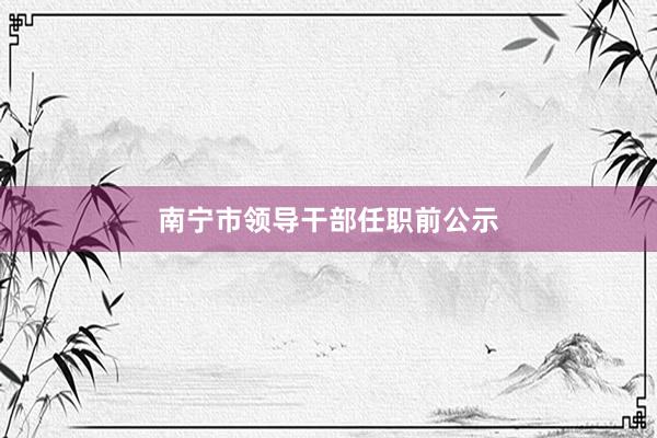 南宁市领导干部任职前公示