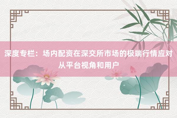 深度专栏：场内配资在深交所市场的极端行情应对从平台视角和用户