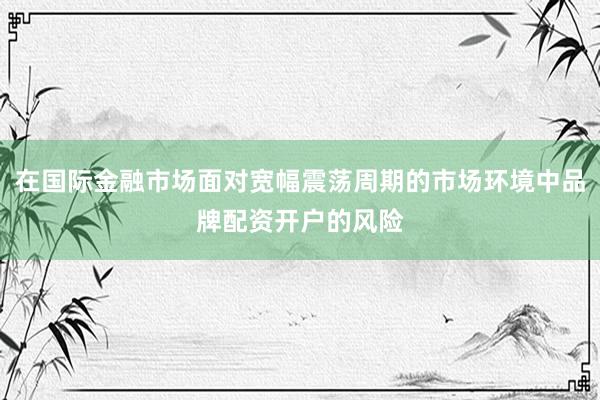 在国际金融市场面对宽幅震荡周期的市场环境中品牌配资开户的风险