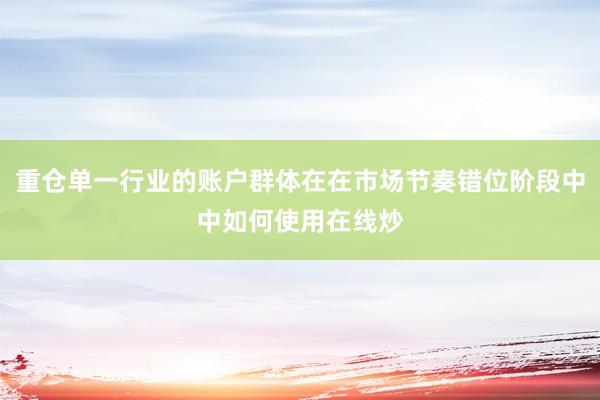 重仓单一行业的账户群体在在市场节奏错位阶段中中如何使用在线炒