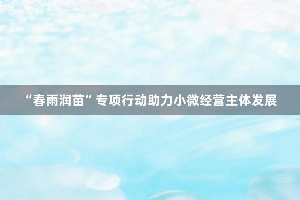 “春雨润苗”专项行动助力小微经营主体发展