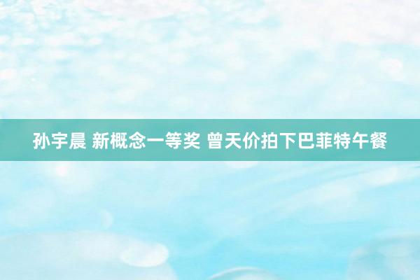 孙宇晨 新概念一等奖 曾天价拍下巴菲特午餐
