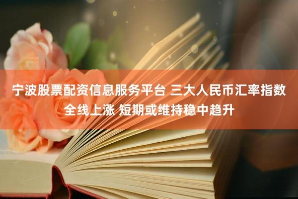 宁波股票配资信息服务平台 三大人民币汇率指数全线上涨 短期或维持稳中趋升
