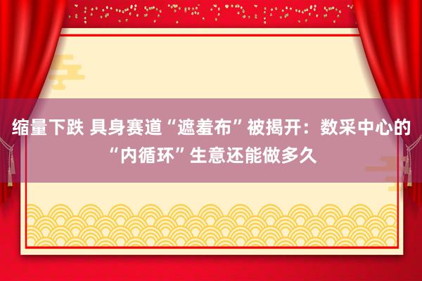 缩量下跌 具身赛道“遮羞布”被揭开：数采中心的“内循环”生意还能做多久