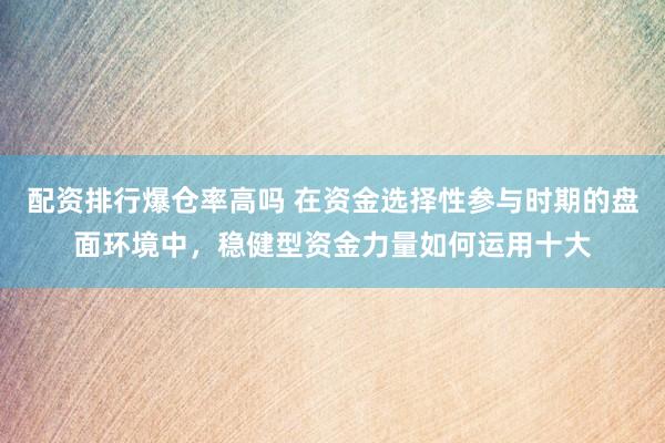 配资排行爆仓率高吗 在资金选择性参与时期的盘面环境中，稳健型资金力量如何运用十大