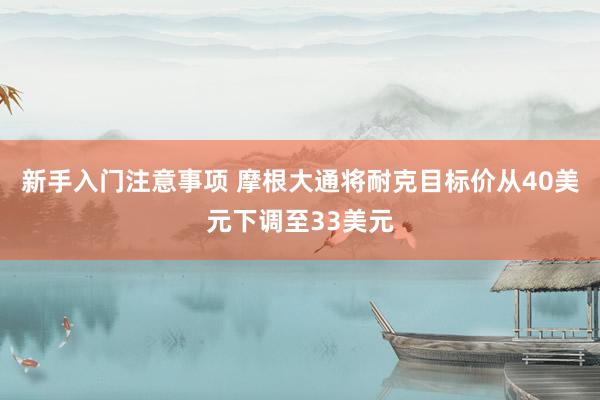 新手入门注意事项 摩根大通将耐克目标价从40美元下调至33美元