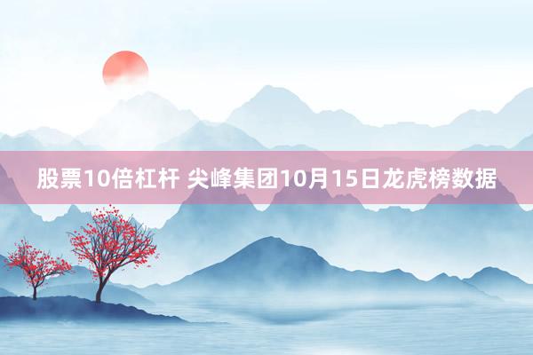 股票10倍杠杆 尖峰集团10月15日龙虎榜数据